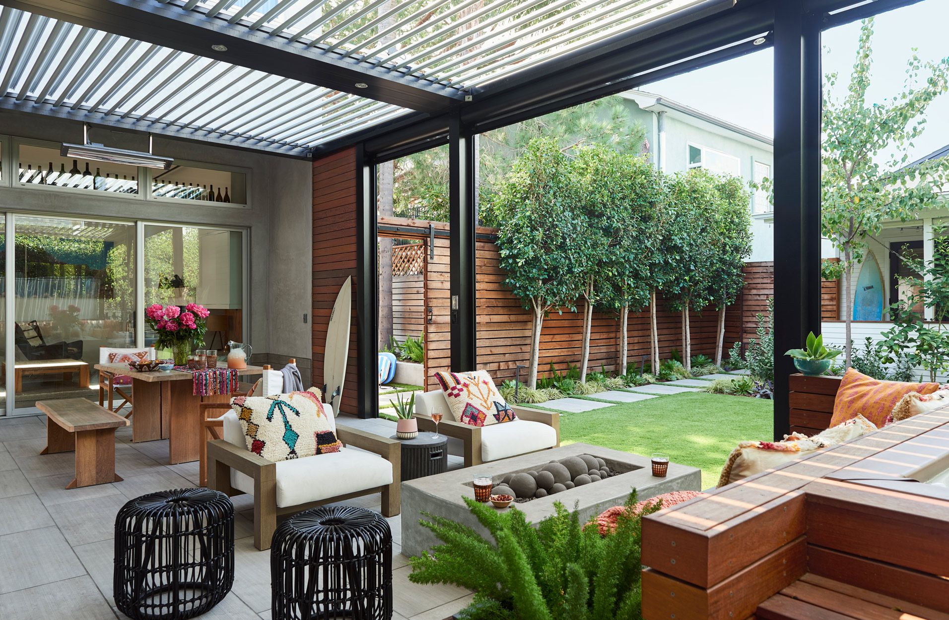 Modern outdoor patio area